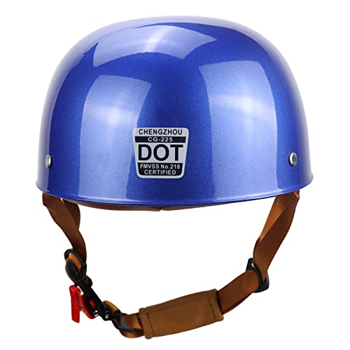 Dot Certified - Baseball Cap Style Retro Motorcycle Helmet Unisex-Adult For Moped Cap Jet Scooter Street Cruiser With Mask Towel (Xl,Blue) #TOP1