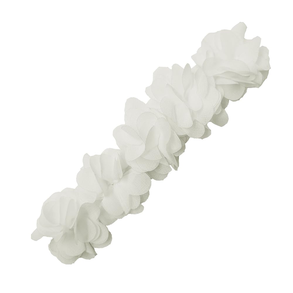 Lace Floral Headbands for 4-24 Months Baby Girls Elastic Wide Hair Band Toddler Newborn Infants Birthday Party Shower Hair Accessories (White flower, Free) - Image 6