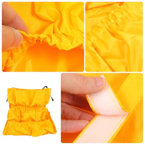 Image of Amosfun Heavy Duty Vinyl Trash can Caddy Bag Commercial Cleaning Tool Organizer with Multiple Pockets Fits Large Round Garbage Bins Storage for Spray Bottles Gloves and Long-Handled Tools