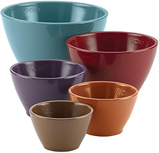 Rachael Ray 46312 Cucina Kitchen/Cooking Measuring Cups, Set includes: 1/4-Cup Brown, 1/3-Cup Orange