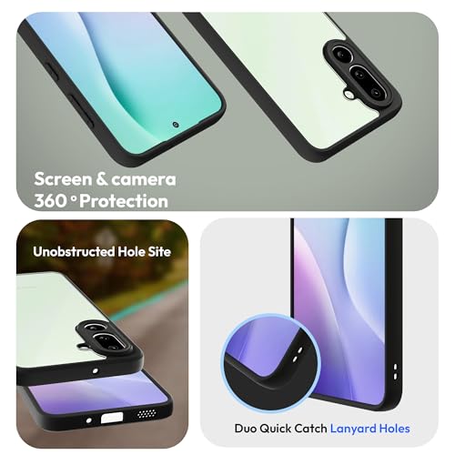 Image of KAPAVER Hybrid Clear Back Cover Case for Galaxy M56 /F56 | Protective Shockproof Cleare Hard PC Soft Flexible Black TPU Cover