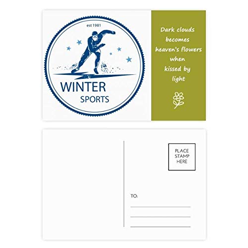 Jeu de cartes postales sports d'hiver 20pcs et grand format multicolore 5,7x3,8
