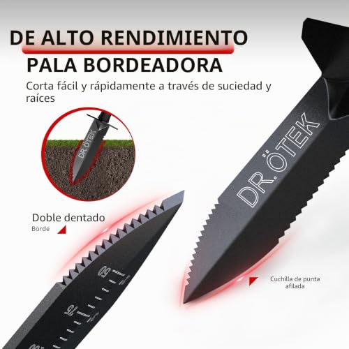 Miniatura 4 de Dr.Ötek Detectores De Metales Accesorios Pala Multifuncional, Edge Digger Con Funda,Herramienta De Excavación Con Escala De Medición De Profundidad Para Jardinería, Camping, Paisajismo