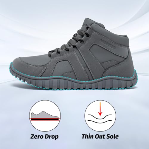 HOBIBEAR Barefoot Boots Mens Womens Wide Toe Box Warm Ankle Sneakers Waterproof Winter Outdoor Shoes2