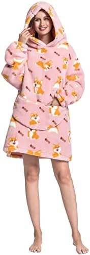 OAMENXI Oversized Blanket Hoodie Wearable Blanket Sweatshirt for Women and Men Sherpa FLeece Giant Hooded Pullover with Pocket