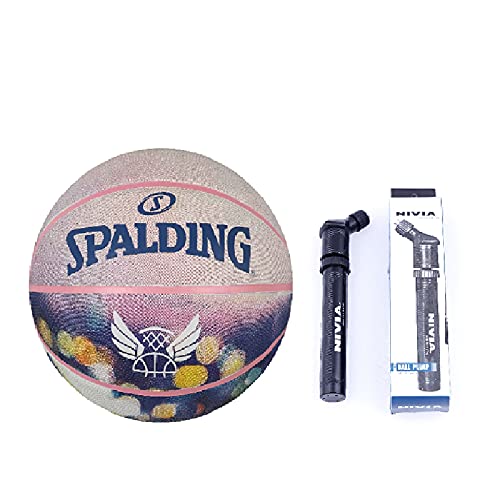 Spalding Flight Nighfall Sports Outdoor Basketball Size 7 for Men - Adult Basketball Brick Premium Cover Printed Basketball Professional Match & Training Basketball with Air Pump