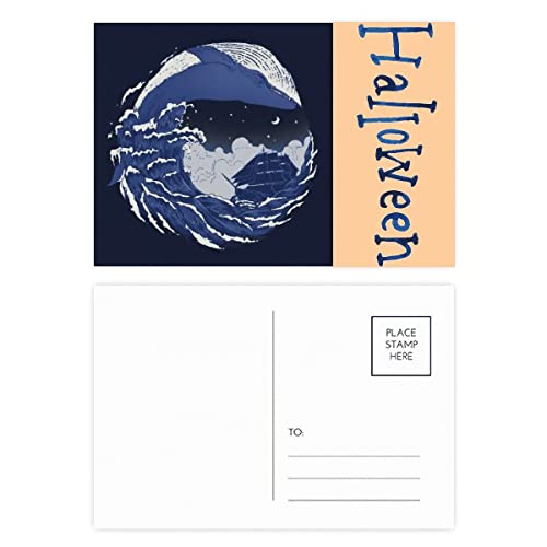 Cartes postales d'Halloween Blue Ocean Waves pour réussir vos invitations sans clichés enfantins