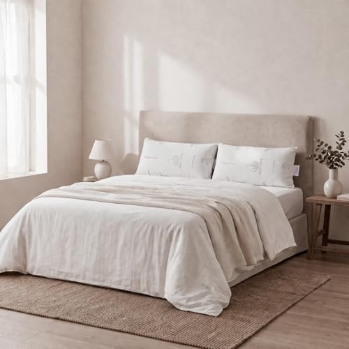 Miniatura 6 de Todocama Almohada Viscoelástica Aloe Vera (Pack 2 Unidades 75 cm), Núcleo Compacto Viscoelástico para Cervicales y Cuello, Firmeza Media-Alta, Doble Funda con Cremallera.