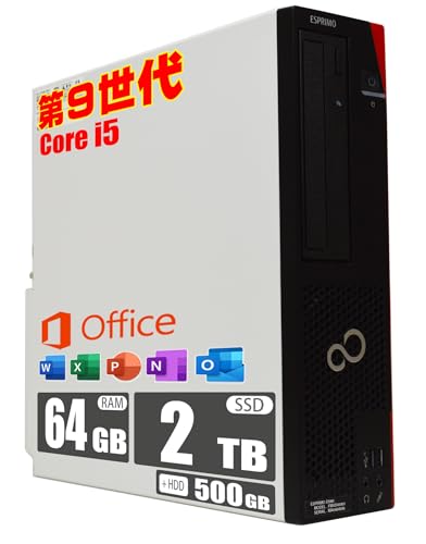 �y�����ςݕi�z FMV ESPRIMO D588 / ��9���� Core i5 9400 / SSD 2TB + HDD 500GB / ������ 64GB / MS Office 2019 / Windows 11 / DVDROM/�I�t�B�X �f�X�N�g�b�v