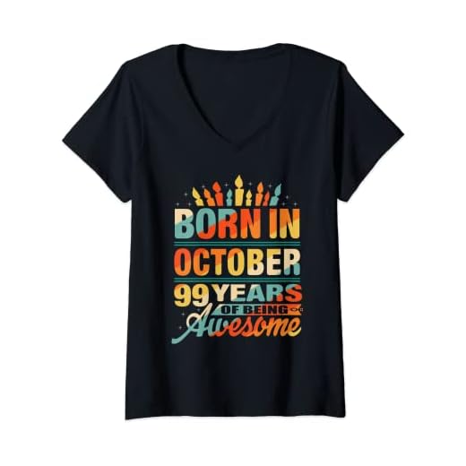 Mujer Octubre 1922 99 años de edad 99 cumpleaños regalo vela gráfico Camiseta Cuello V