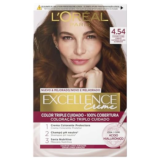 L´ORÉAL PARIS Excellence Creme Tinte Permanente - Tono 4.54 Castaño Caoba Cobrizo