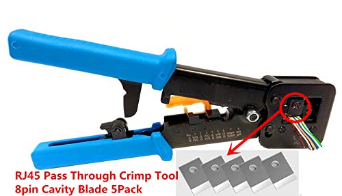 Rj45 (5Pack 8Pin Cavity Blade) Pass Through Crimp Tool Replacement Blades Rj45 Professional Heavy Duty Crimp Tool Replacement Blades #TOP1