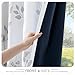 Beauoop Floral 100% Blackout Curtains 84 Inches Long 2 Panels for Bedroom Living Room Grey White Flower Patterned Room Darkening Thermal Insulated Soundproof Grommet Window Treatments Drapes, 52X84