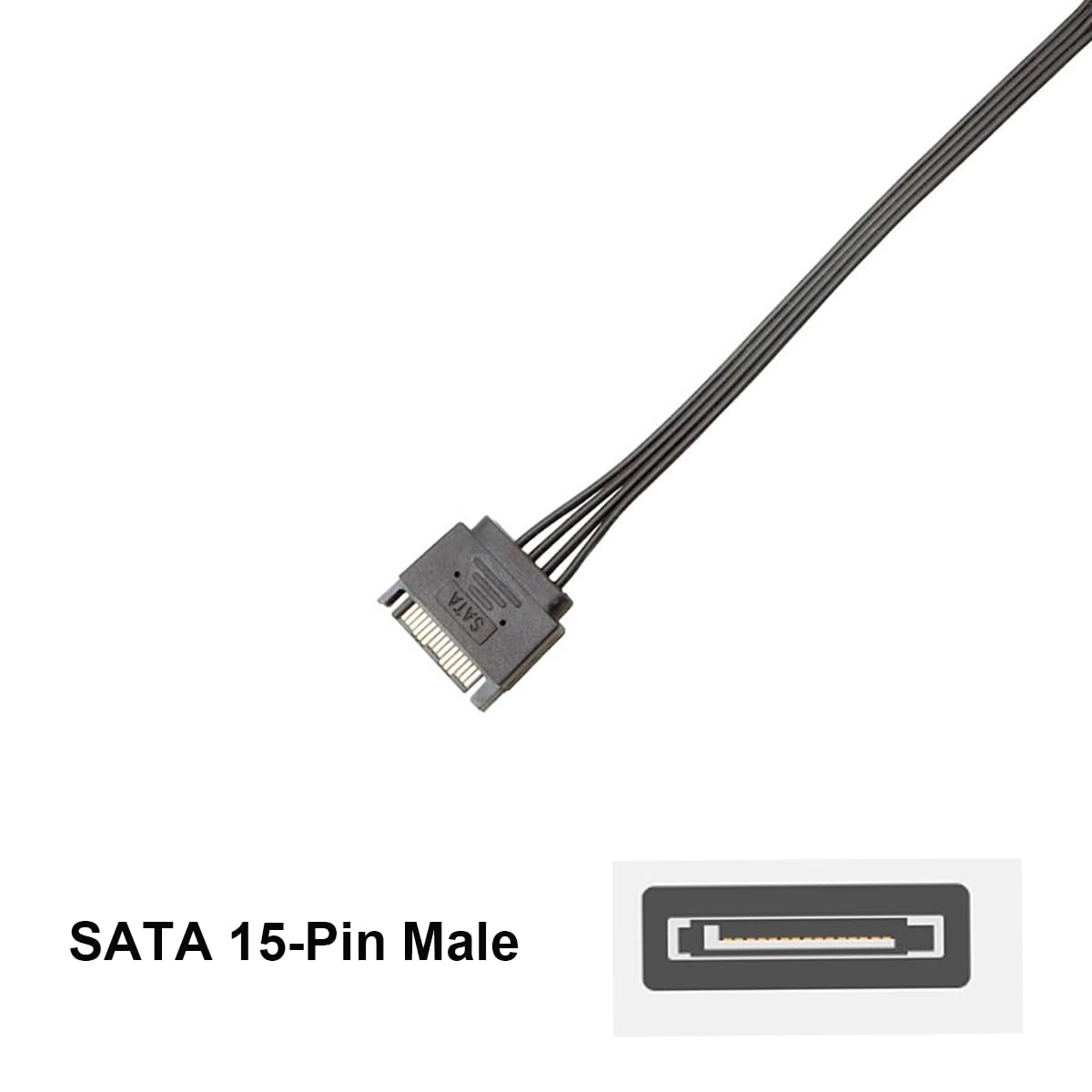 Cable de alimentación Molex SATA a IDE, 15 pines SATA macho a 4 pines Molex IDE LP4 hembra Cable de alimentación para unidad de disco duro de computadora, disco duro HHD SSD DVD RW, unidad 4