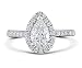 TOP GRADE 2 CARAT RADIANT PEAR CUT SONA NSCD SIMULATED DIAMOND RING HALO DESIGN SOLID 925 SILVER