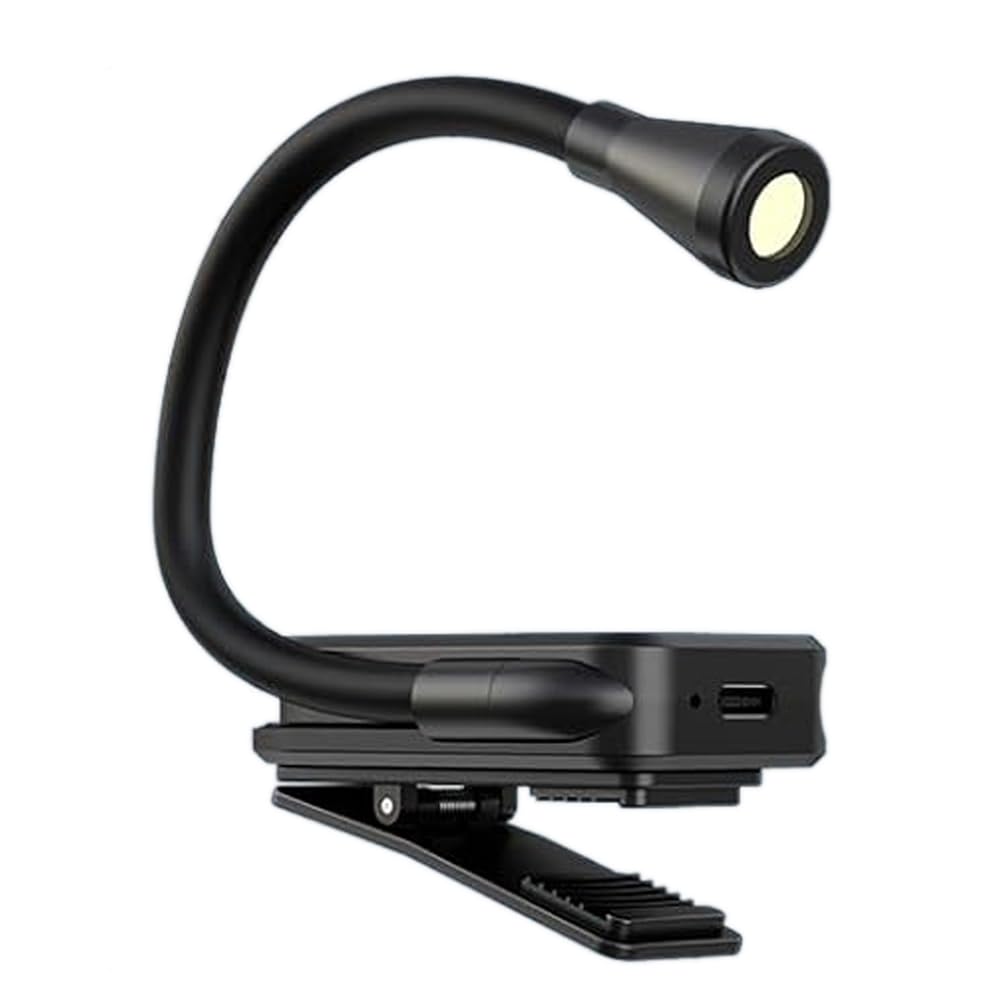 UDSKNV[KSL Clip-on Book Light, 360° Rotatable Clip-on Reading Light with 3 Color Temperature Settings& Stepless Dimming for Books in Bed