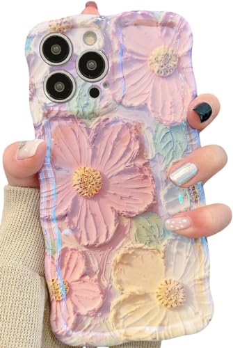 Coque iPhone 14 Pro Max peinture à l'huile rétro effet brillant laser