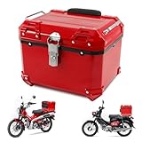 HI-LINE リアボックス 45L 大容量 トップケース 防水防塵 バイクケース 盗難防止ロック付き 鍵2本付 ABS樹脂製 バイクボックス 取付ベース付 簡単脱着 ハンターカブ/クロスカブ/スーパーカブなど多車種対応