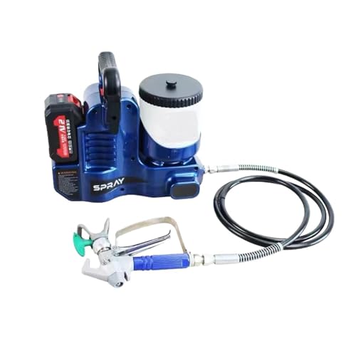 Cordless Airless Paint Sprayer Gun, 1.2L Capacity, 6-Speed Adjustment, 70inch Hose, 360° High Reaching Handheld Sprayer for Latex Paints Lacquers Wall Painting (Blue)