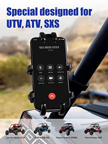 Zidiyoruo Utv Phone Holder, Aluminum Alloy Heavy Duty Cell Phone Mount For Utv/Sxs,360° Adjustable Mounting Bracket Fits 1.75”-2” Roll Cage, 8 Claws Tightly Hold Iphones Or 4.7”-7.1" Devices #TOP1