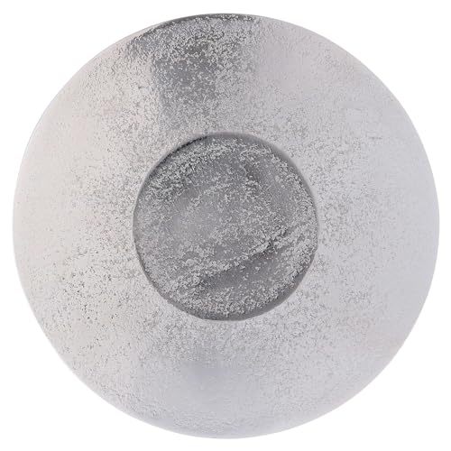 Candle Holder Plate in honeycombed Silver-Plated Aluminium 12 cm
