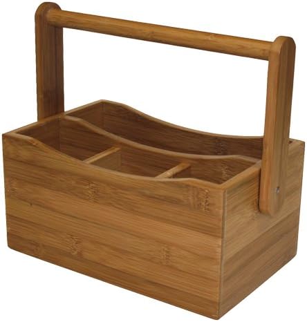 Brown Condiment Bamboo Caddy - 11.13"