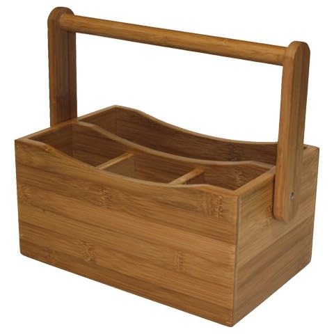 Simply Bamboo Brown Condiment Bamboo Caddy - 11.13" Cover