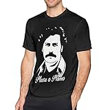 Pimkly Herren Tee T-Shirt Pablo Escobar Plata O Plomo Men's Short Sleeves Casual T-Shirt Black