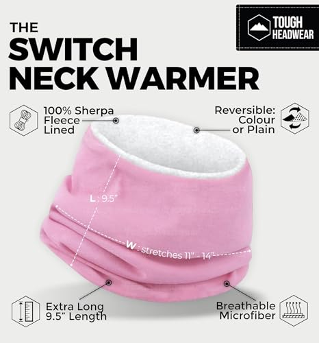 Image of Tough Headwear Swtich Winter Neck Gaiters For Men & Women, Fleece Neck Gaiter, Fleece Neck Warmer, Ski Gaiter - Reversible