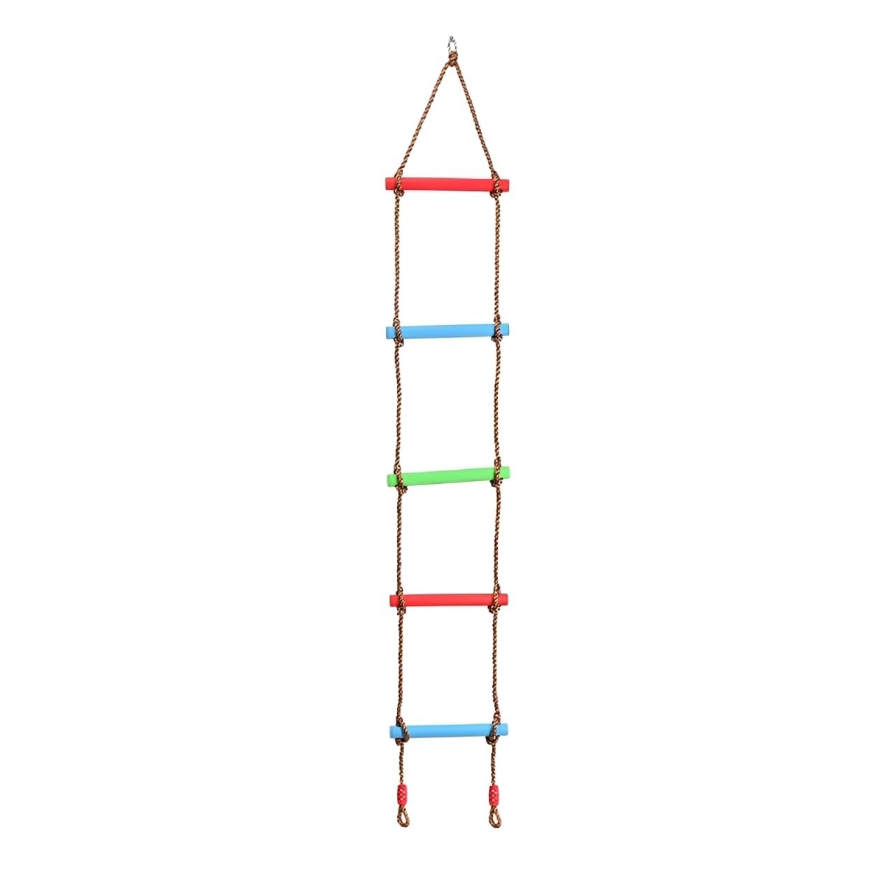 CEMIRK Kids Rope Ladder  2m 6-Step Climbing Ladder with Anti-Slip Rungs, Durable Nylon Rope & Metal Hook, Easy to Install Swing Accessories for Ninja Courses, Tree Houses, Garden Play & Indoor Fun