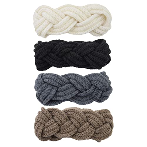 CONGARTENO Stylish Women's Knitted Headband Braided Ear Warmer Headgear Wool Yarn for Cold Climate Activities