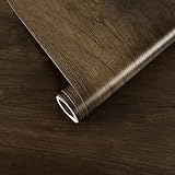 VEELIKE Holztapete Selbstklebend 60cm x 900cm Klebefolie Holz Braun Möbelfolie Vintage Holz-optik Wandtapete Dick Küchentapete Wand Abwaschbar Schrankaufkleber Badezimmer Tapeten Schlafzimmer Schrank