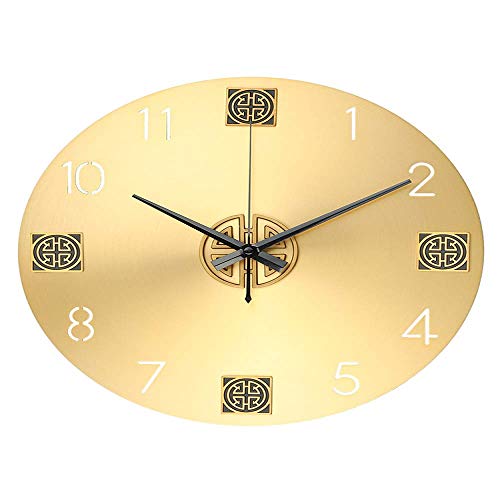 PLEASUR Cobre Puro Colgante Simple Pared habitación Personalidad Moda decoración Reloj hogar Vida Reloj Estilo Chino Creativo Cobre Puro Mesa
