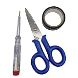 Set elettricista Labor Set Elettricista 3 Pezzi – Forbici Professionali, Nastro Isolante PVC 3 m e Cacciavite Cercafase 140 mm – Kit Essenziale per Lavori Elettrici e Fai da Te