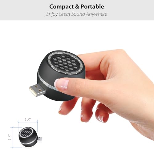 Dual Modes Mini Portable USB Speaker for Computer & Small Bluetooth Speaker for Tablets Smartphone, USB-A Plug-N-Play & Wireless Connection, with 2.6FT Extension Cord, Loud & Crystal Clear Sound
