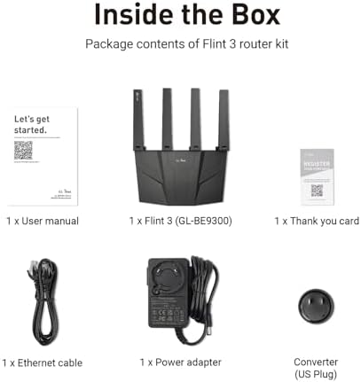 GL.iNet GL-BE9300 Flint 3 Tri-Band Wi-Fi 7 Router 5 x 2.5G VPN Router — view 8