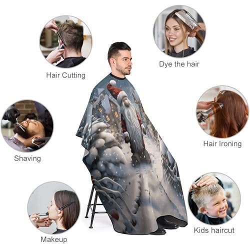 Capa para Corte de Cabello con Diseño Navidad 66.9x56.7 pulg miniatura 3