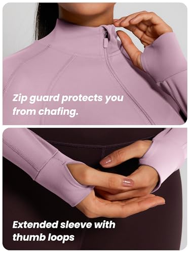Image of GYM RAINBOW Womens Snatched Workout Jackets Lightweight Zip Up Slim Fit Gym Track Athletic Jackets with Thumb Holes