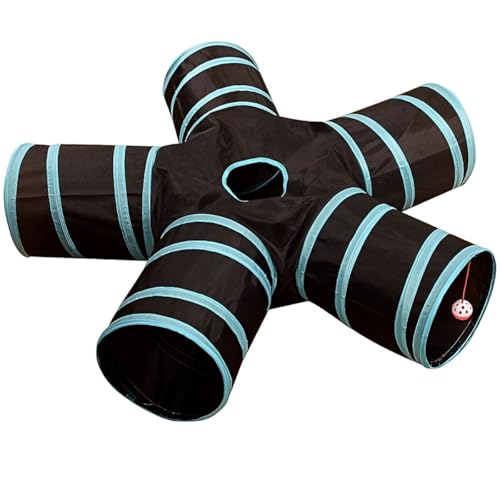Túnel De Gatos 5 Saídas Dobrável Brinquedo Pet Para Gatos, Cães, Coelhos, Felinos 1,40x1,40x25cm