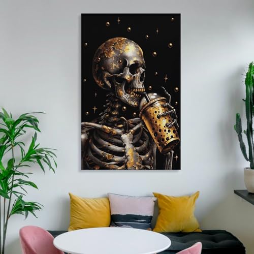 Bubble tea skull décoration murale idée cadeau originale 60x90 cm - 3