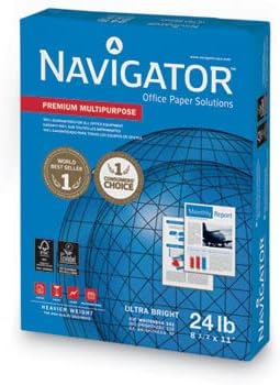Navigator Premium Copy/Laser/Inkjet Paper, 99 Brightness, 24 lb, Letter Size (8.5 x 11), White, 5000 Sheets per Carton (NMP1124)