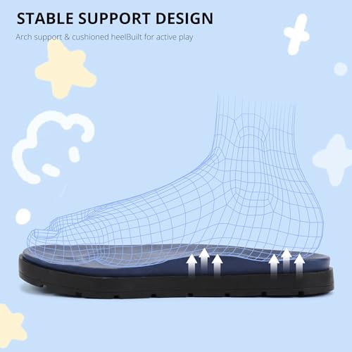 Stelle Toddler Girls Boys Sandals Open-Toe Summer Lightweight Outdoor Sandals with Adjustable Straps for Little Kid Big Kid（Blue Ombre，13ML） — view 6