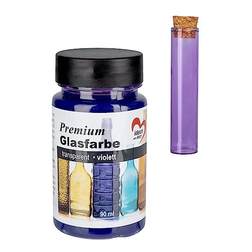 Ideen mit Herz Vernice per vetro di alta qualità, trasparente, impermeabile, 90 ml (viola)