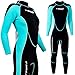 Produktbild T´SUITS Neoprenanzug Damen [3mm, Lang, 4-Elements] | Tauchen, Schwimmen, Surfen, Kiten, Wasserski, Rafting - Jetzt Größe Wählen (XS, Damen Schwarz/Aquamarine)
