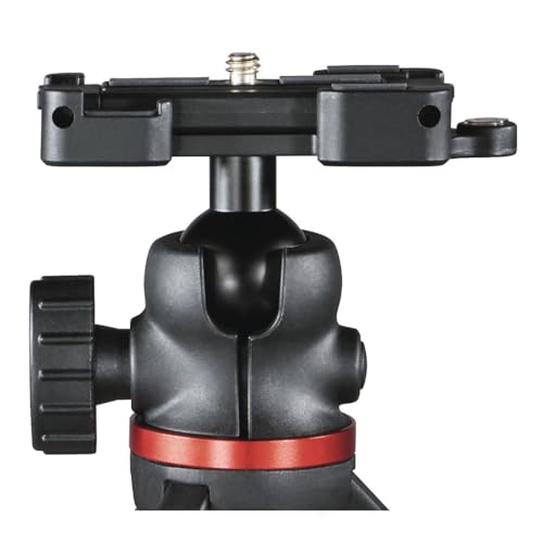 Hama Handy Stativ und Kamerastativ (Reisestativ mit Handyhalterung, Tischstativ mit Kugelkopf, h&ouml;henverstellbares Mini-Stativ bis max. 19 cm, aus Aluminium und nylonverst&auml;rktem Kunststoff) schwarz