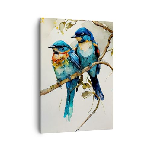 Toile oiseaux moderne pour habiller un mur vide avec un cadre élégant