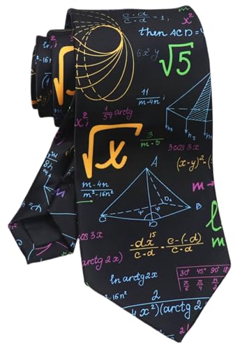 Mens Whimsical Maths Equations Funny Mathematical Tie Math Teacher Pattern With Formulas Neck Ties