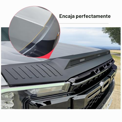 Protector de capó Ford Ranger contra impactos de grava y mosquitos ABS 5