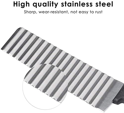Image of Potato Chipper Crinkle Cutter Knife,Stainless Steel Potato Cutter Wavy Blade Chip Slicer,Kitchen Gadget Cutting Knife (Pack of 1)