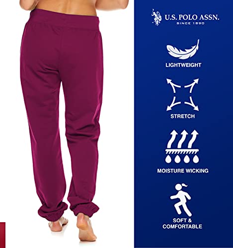 Image of U.S. POLO ASSN. Womens Sweatpants - Women Joggers Sweats with Logo Print - French Terry Poly-Cotton